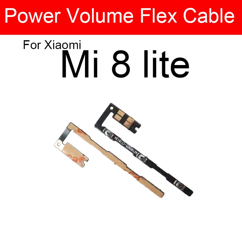 Volume & power cabo flexível para xiaomi 8 9 9t cc9 cc9e 10 pro se lite botão chave lado flex fita reparação peças de reposição