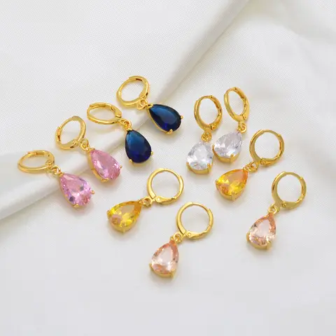 Anniyo Wholesale Water Drop Earrings Women  Jewelry African Arab Hawaiian Stone Earrings Wedding party Item @121525