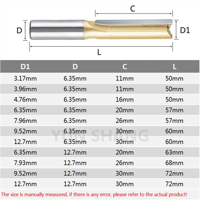 2PCS Woodworking Milling Cutter Double-edged Straight Knife Carving Trimming Knife Cutting Knife Slotting Woodworking Tools