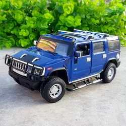 1:24 HUMMER H2 Alloy Car Model Diecast Metal Off-road Vehicles Car Model Collection High Simulation Childrens Toy Gift Ornaments