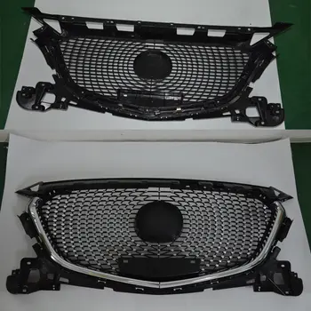 適用於馬自達3 MA3的鑽石賽車格柵,前散熱器網狀保險桿格柵,適用於馬自達AXELA 3 2017 2018 2019 8 最佳銷售 馬自達3前格柵 - №6