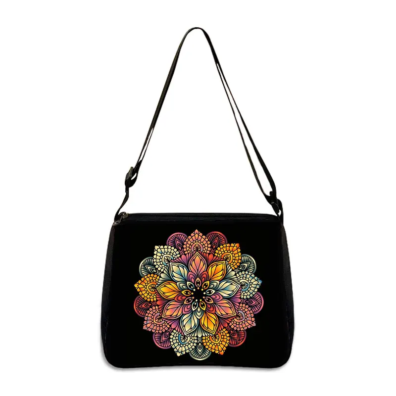 Mandala Flowerote Handbag Women Ethnic Traditional Shopping Bag Floral Print  Shoulder Bag  For Lady Traveling Messenger Bag