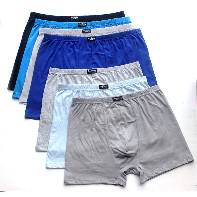 5 Buah/Banyak 6XL 5XL Ukuran Besar Pinggang Tinggi Celana Dalam Pria Boxer 100% Kapas Celana Pendek Pria Celana Pendek Bernapas Pakaian Warna Acak