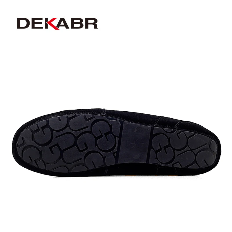 DEKABR Men Loafers Shoes Warm Soft Genuine Leather Business Men Moccasins Shoes Breathable Slip on Driving Shoes Size 38-47