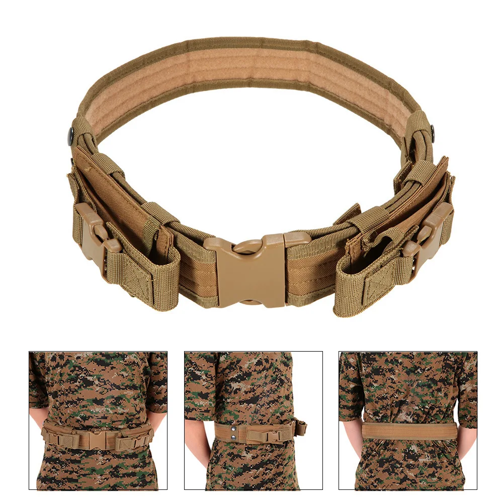 Tactical Duty Belt Waistband Quick Release Military Combat Belt with Magazine Pouch for Outdoor Hunting WarGame Airsoft Training