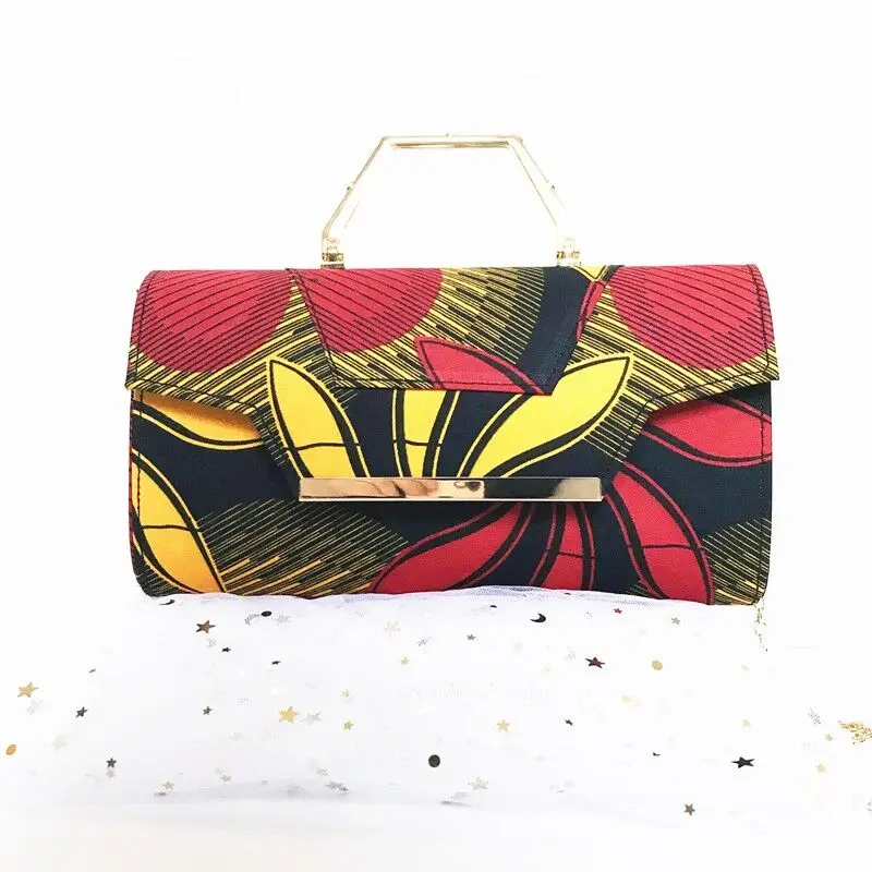 Hot Sale African Handbag for Lady Ankara Pagen Wax Fabric Made Handbag 1piece for Party F1127-1