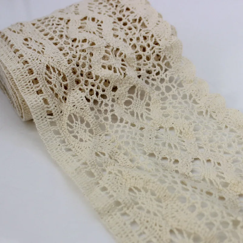 12CM wide beige cotton lace accessories, table runner decoration lace, curtain lace, women's stitching lace