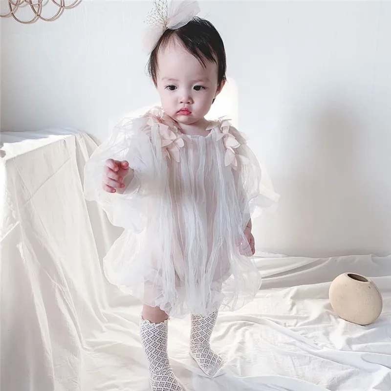 2020 Summer Korean Style Girls Gauze dresses Little sister big sister matching outfit Baby Girls Party Dress Newborn Bodysuits