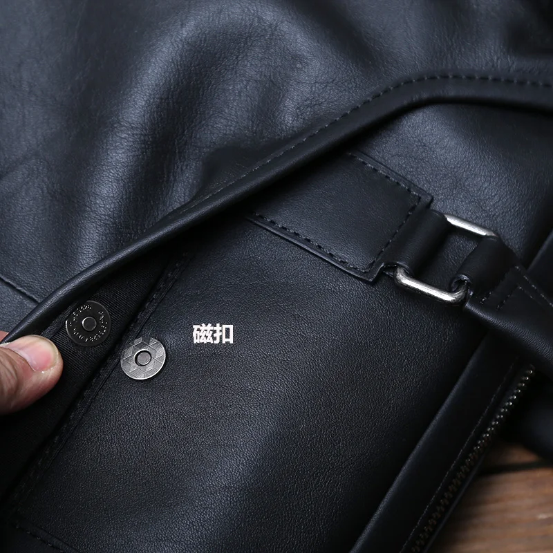 NZPJ Männer Echte Leder Business Handtasche Top Schicht Rindsleder Kreuz Abschnitt Büro Computer Tasche Schulter Messenger Aktentasche – Detail 12