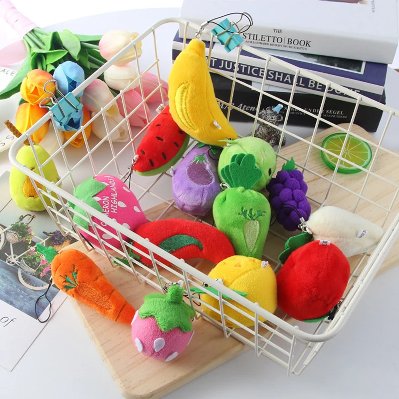 6pcs Pineapple Mini Doll Pendant for baby cradle Let children know fruits and vegetables Best child Plush toys For Children M058