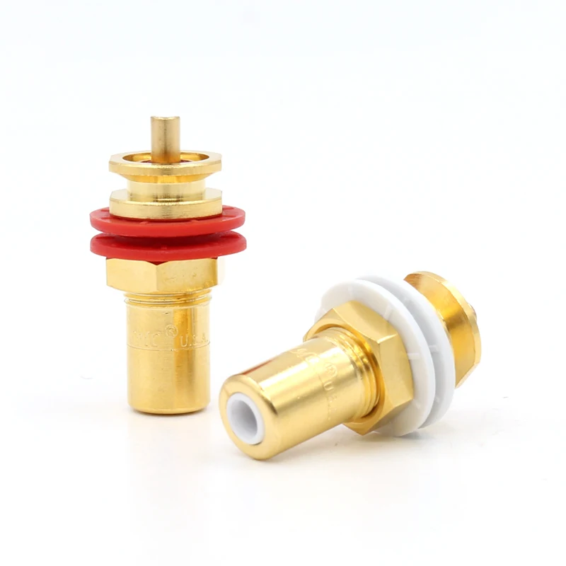 4Pcs CMC Style 816 WU Socket RCA Socket Brass Gold Plated RCA Socket HIFI RCA Socket RCA JACK Adapter