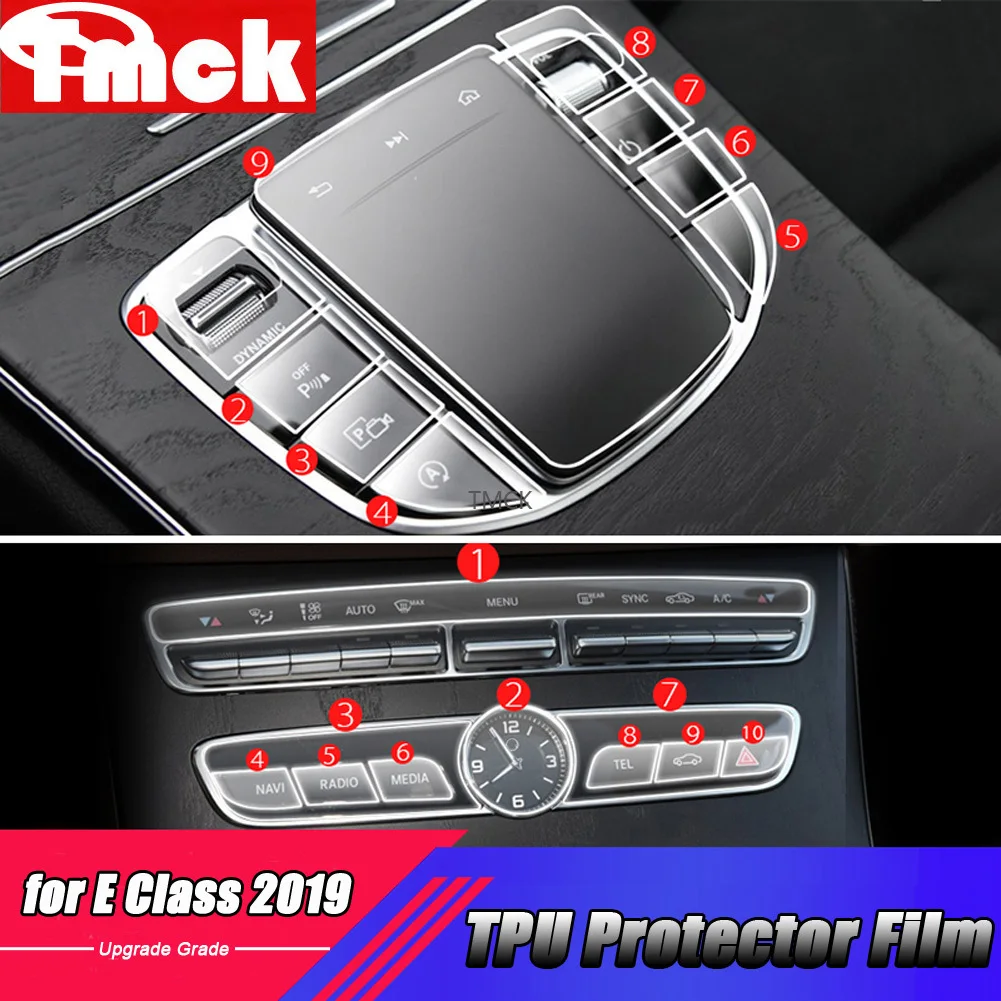 For Mercedes Benz E Class W213 E200 E260 E300 E320 E350 2019 2020 Car Accessories Interior Mouldings Full Set TPU Protector Film