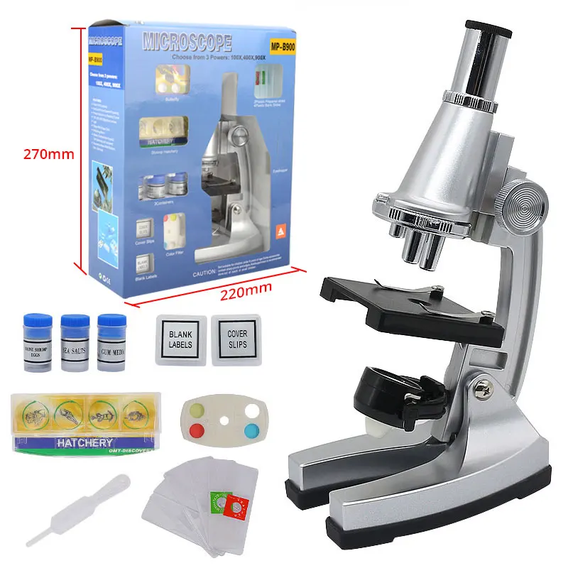 

Educational Illuminated Microscope 100x, 400x, 900x Children Gift Microscope for Kids To Learn Science Christmas Birthday Gift