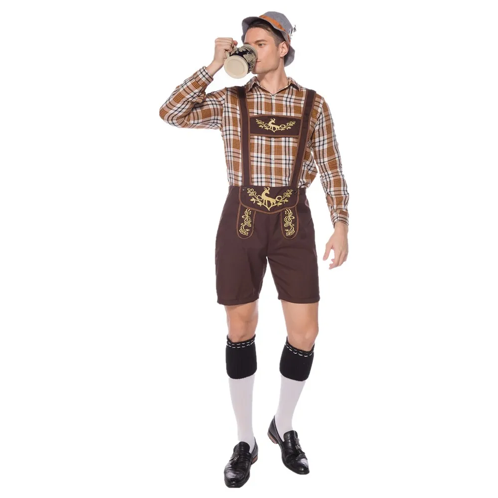 الكبار الرجال الألمانية مهرجان أكتوبر البيرة Lederhosen زي البافارية التقليدية مهرجان تأثيري بذلة