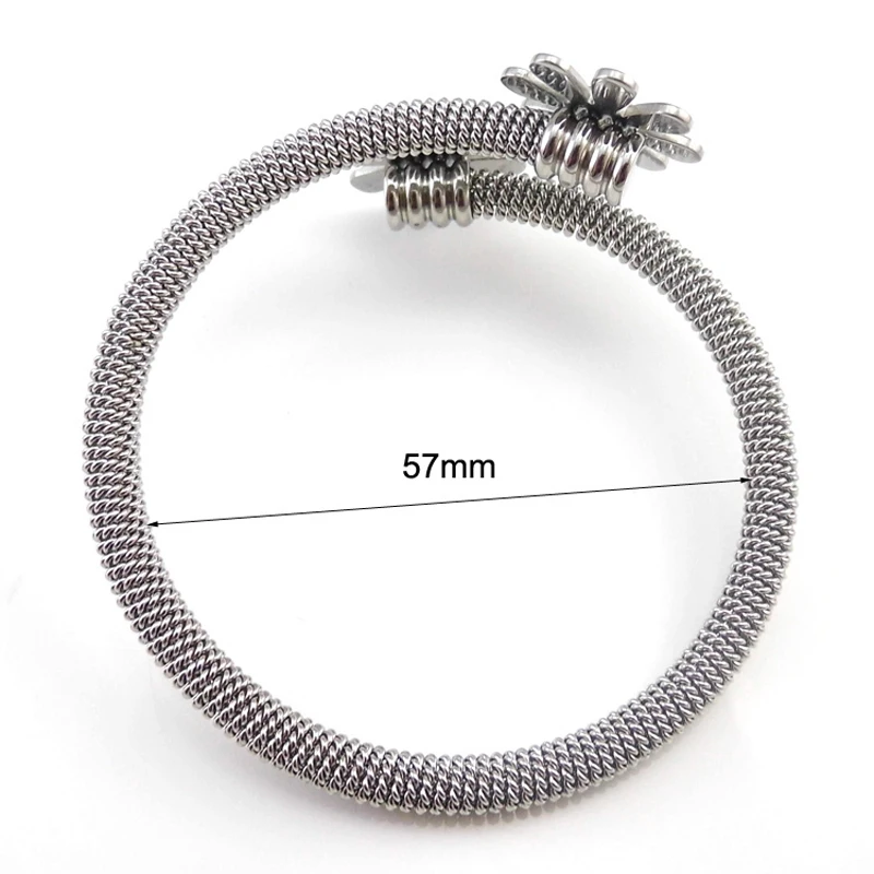 New Arrival Fashion Jewelry Bracelets For Women Stainless Steel Elastic Flower Bracelets & Bangles Female gift