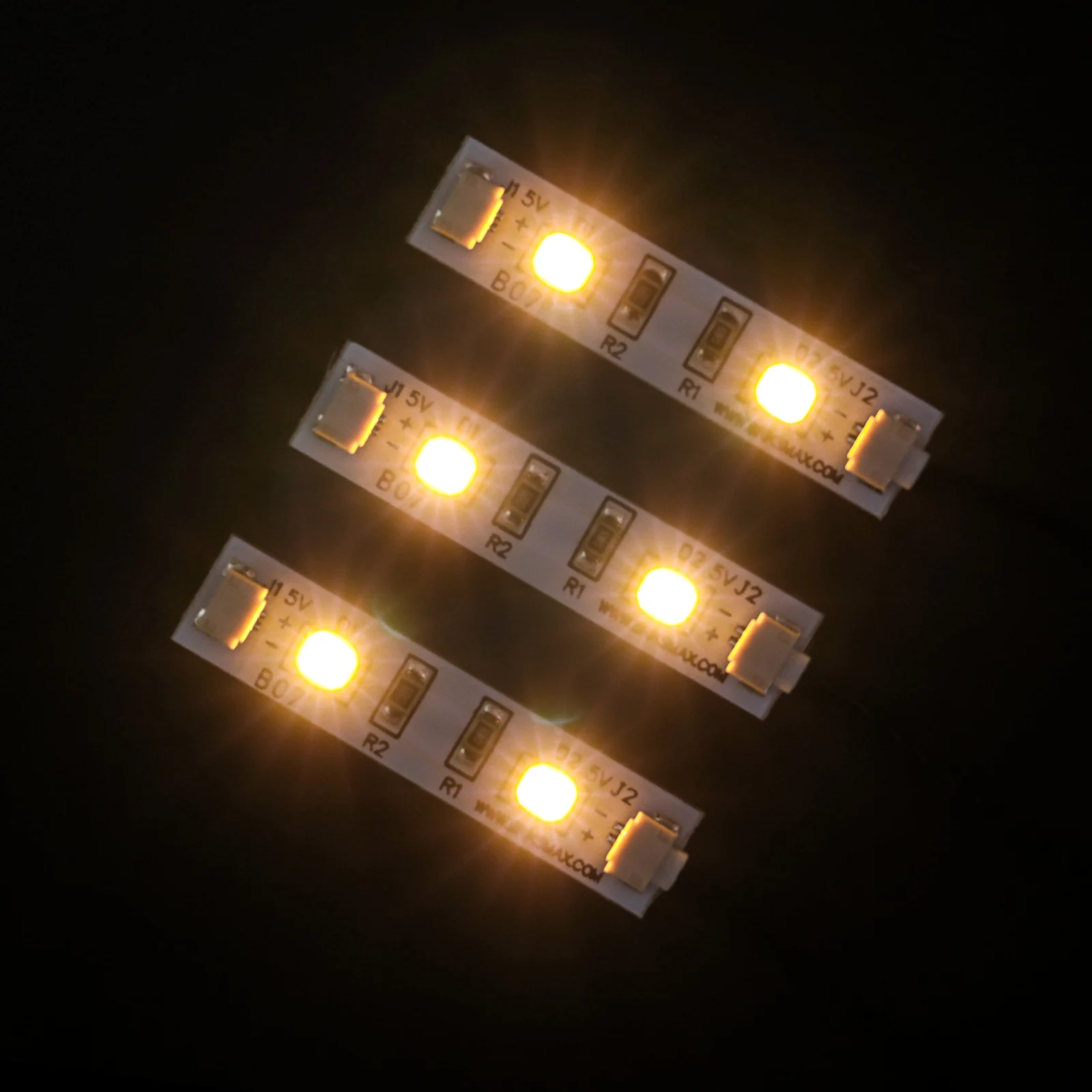 Briksmax-led luz acessórios para diy fãs, tira luzes com adesivo, compatível com blocos de construção modelo, tamanho m, 3 unidades/pacote