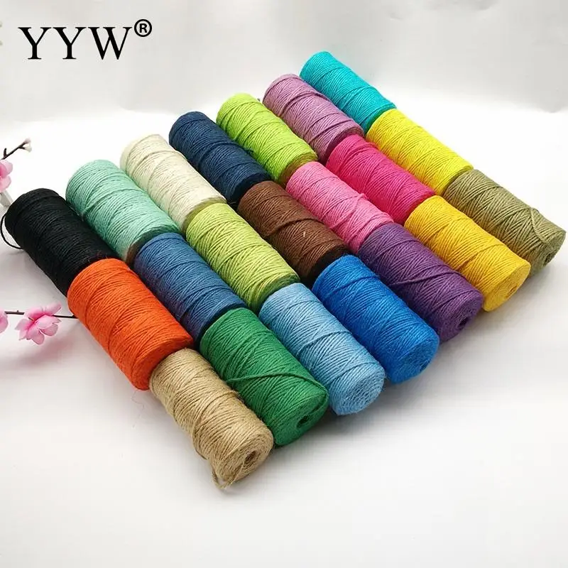 

100M Multi Colors Hemp Cord Linen Cords Rope String DIY Craft For Jewelry Making Home Wedding Decoration Burlap Handwork Gift