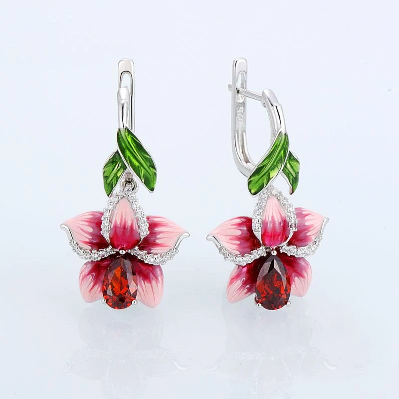 New Arrival Creative Mosaic Zircon Earrings Fashion Flowers Drop Circle CZ Stud Earrings for Women Party Jewelry Lady Gifts