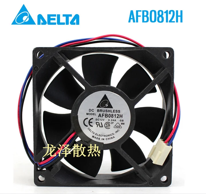 

Delta Electronics AFB0812H DC 12V 0.24A 80x80x25mm 3-Wire Server Cooling Fan