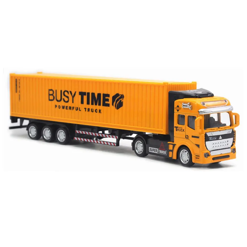 1/48 Container Transport Truck Model Diecast Vehicle Model Pull Back Body Separation Door Can Be Opened Kids Toy Gift Collection