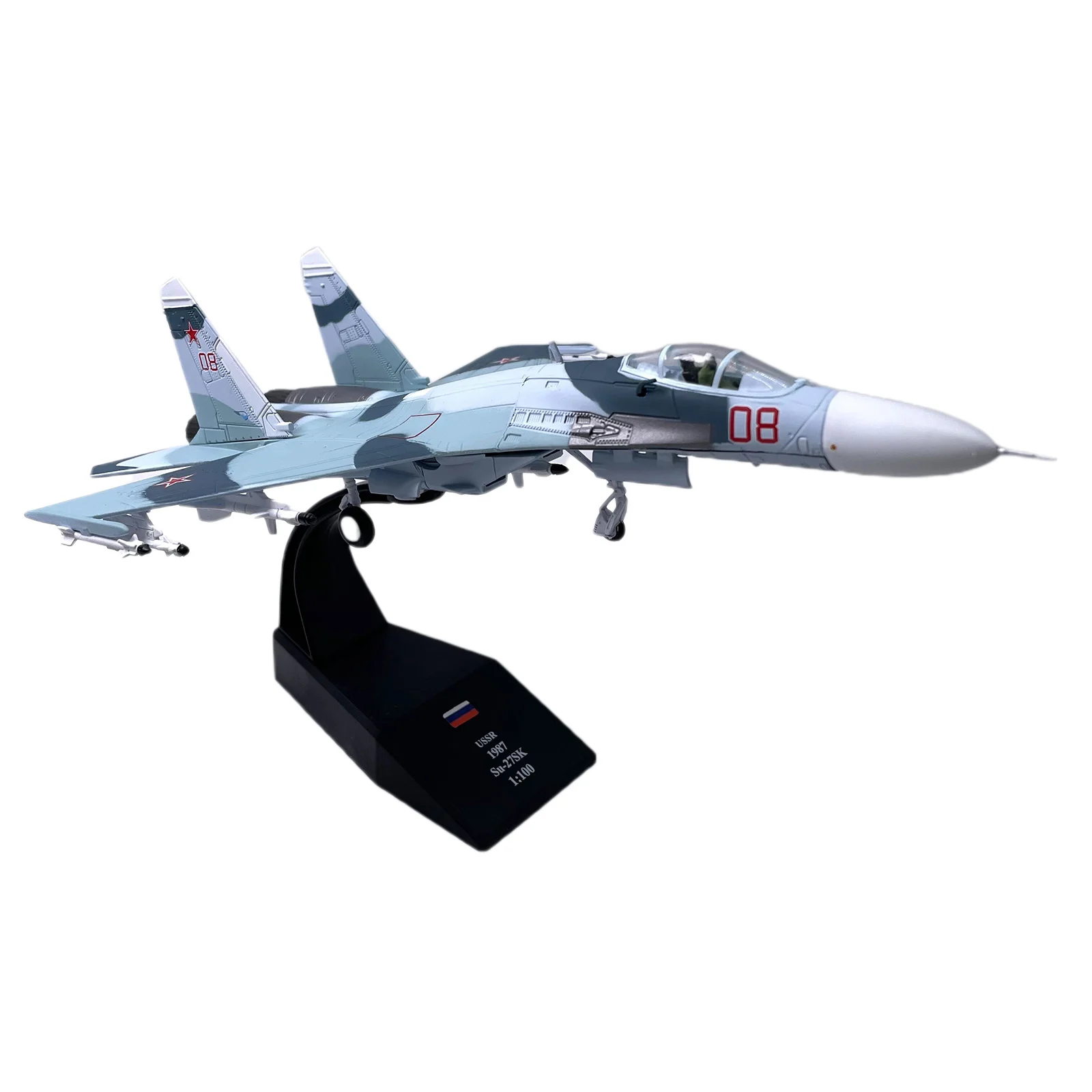 1:100 Airplane Miniature Models Russian Airlines Sukhoi Su-27 Plane Flanker Aircraft Diecast Heavy Fighter Model Home Decor