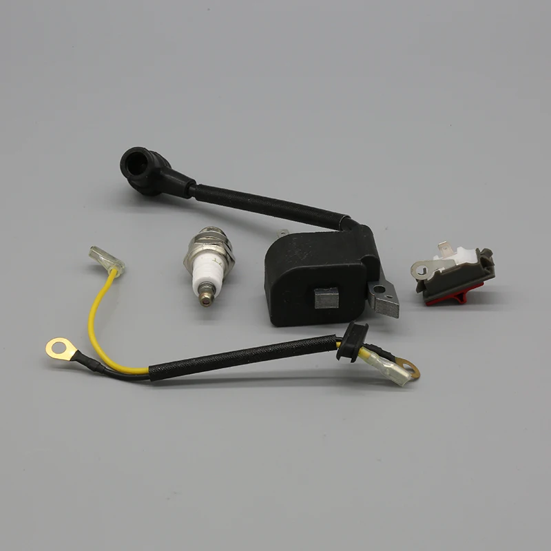 Ignition Coil สวิทช์หยุด Spark Plug ชุด Fit สำหรับ HUSQVARNA 136 137 141 36 41 26 23สวนเครื่องมือแก๊สชิ้นส่วนลูกโซ่
