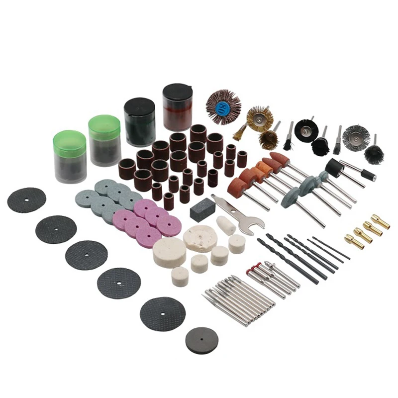 140-161 Pcs Elektrische Grinder Accessoire Set, Slijpen Hoofd, Hars Snijden Blade, Schuurpapier Ring, borstel, Graveren, Frees