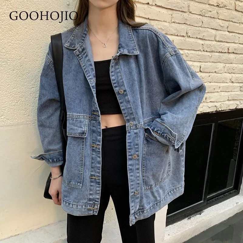 

GOOHOJIO 2021 New Spring and Autumn Harajuku Cowboy Jackets Women Vintage Chic Women Jackets Fashionable Jackets for Women