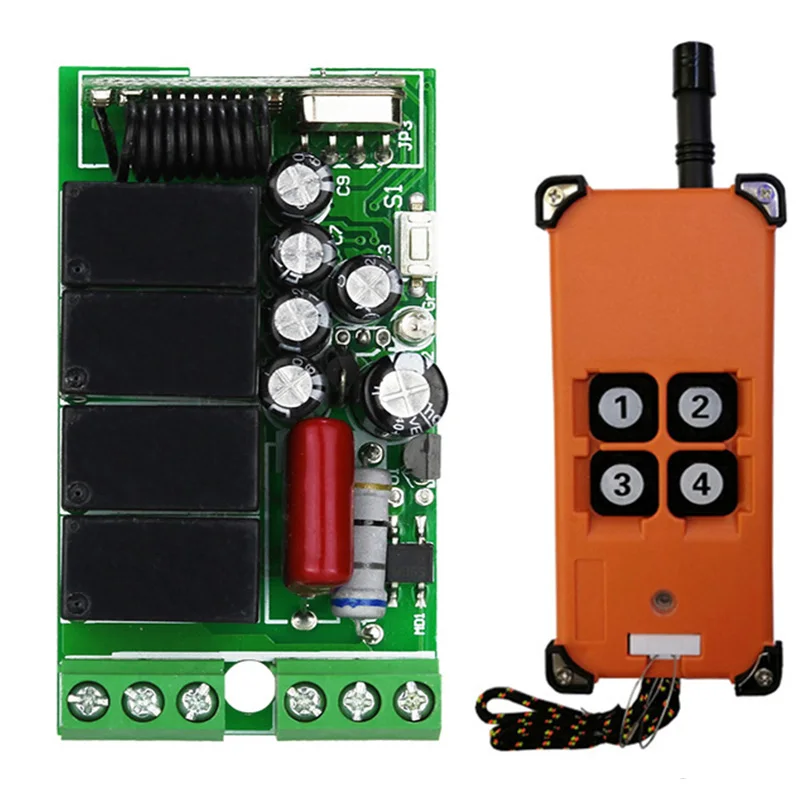 

3000m AC110V 220V 4CH Radio Controller RF Wireless Remote Control Overhead travelling crane System Receiver+number keys Remote