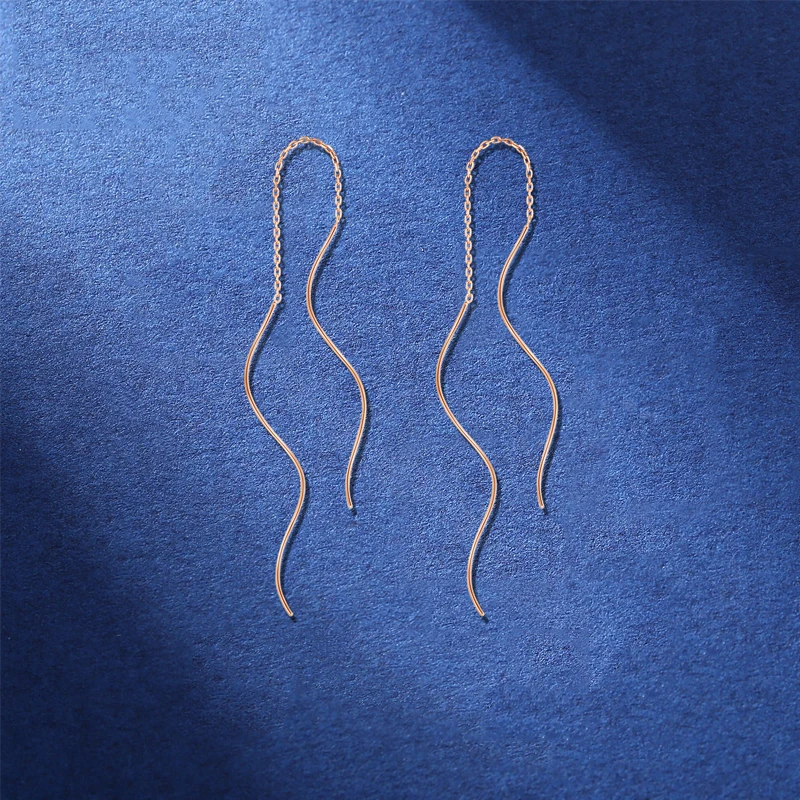 2021 New Korean Style Vintage Gold Color Bar Long Thread Tassel Drop Earrings For Women Pearl Pendant Earring Fashion Jewelry