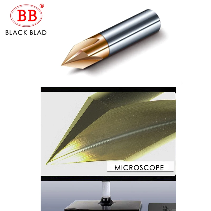 Imagem -03 - Bb-chanfro Fresa Carboneto de Canto Escareador Chanfrar Moinho Rebarbar Bordas v Grove Router 60 90 120 Graus Flautas