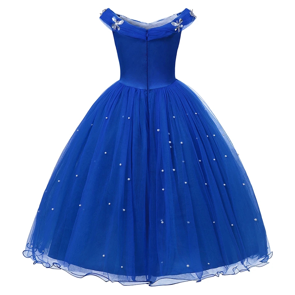 Disney Girl Cinderella Cosplay Dress Up Clothes for Girls Christmas Halloween Party Princess Costume Kids Birthday Wedding Gown