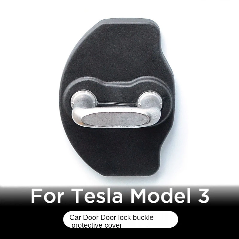 Luckeasy Auto Interior Modificatie Voor for Tesla Model 3  Car Deurslot Cover ABS Bescherming Cap 6 Stks/set