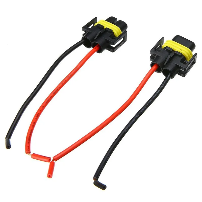 2 pces h11 h8 h9 cablagem fêmea soquete fio conector plug extensão trança