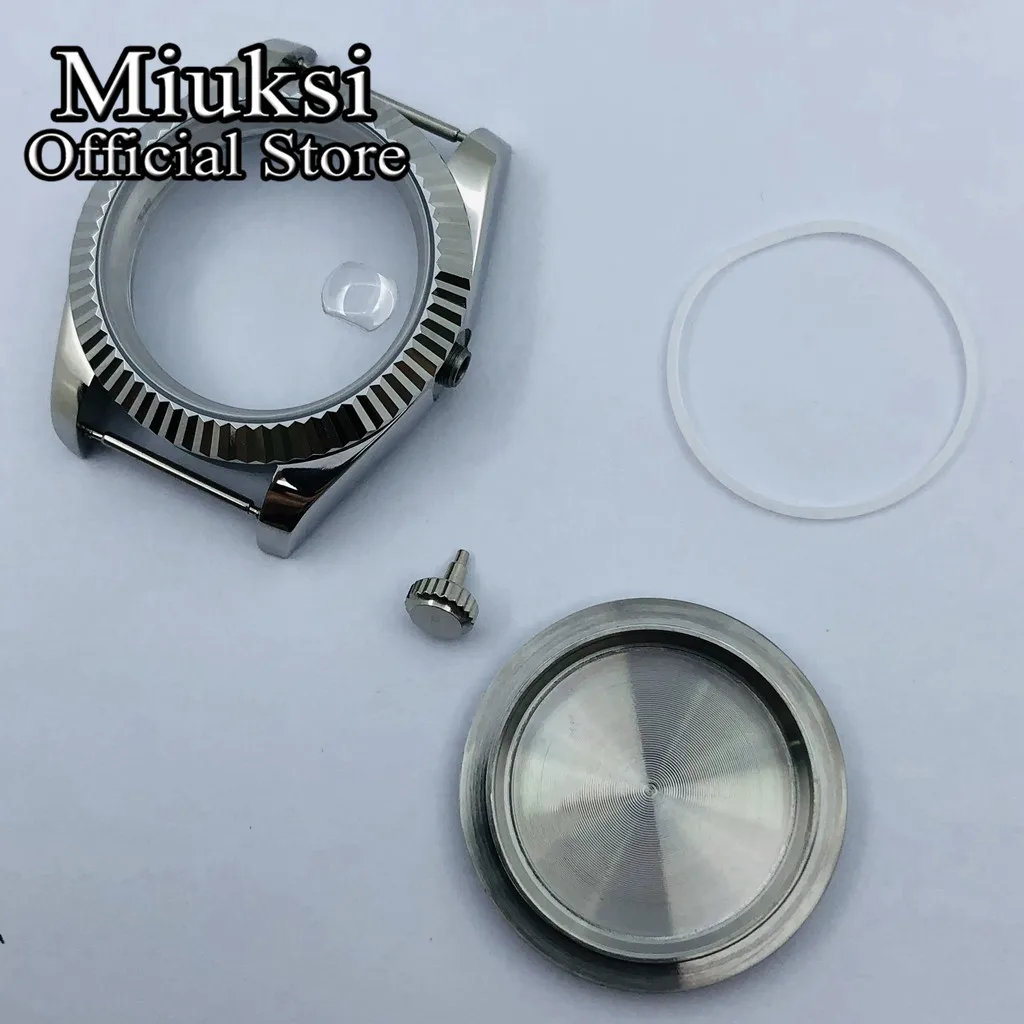 Miuksi 36mm/40mm silver case sapphire glass date window fit NH35 NH36 NH34 ETA2836 Miyota8215 821A Mingzhu DG2813 3804 movement