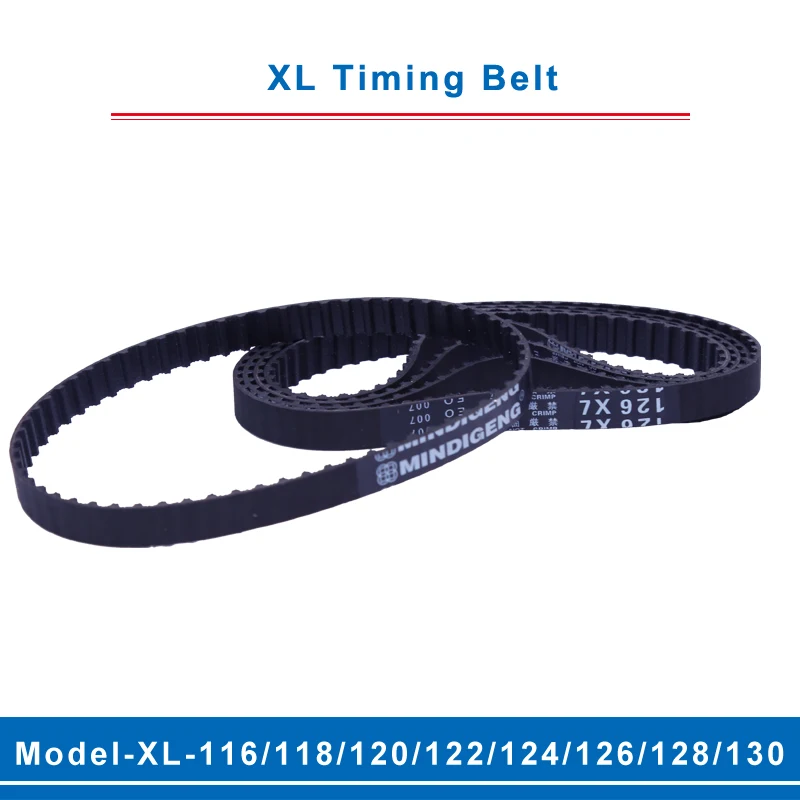 XL timing belt model-116XL/118XL/120XL/122XL/124XL/126XL/128XL/130XL belt teeth pitch 5.08mm width 10/15mm for XL timing pulley