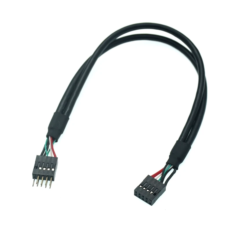 Płyta główna płyta główna 9Pin DuPont 2.54mm USB 2.0 rozszerzenie męskie i żeńskie Dupont kabel danych przewód linii 30cm dla PC DIY 0.3m