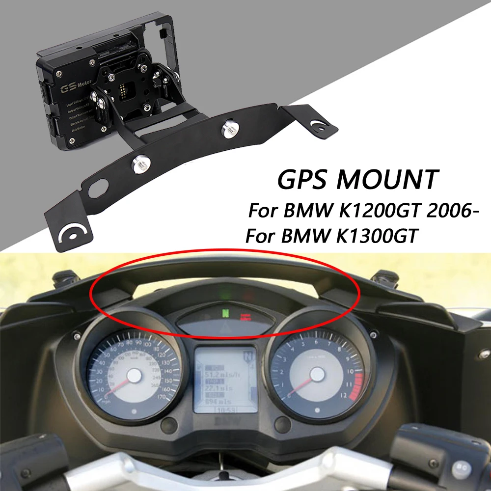 

New K 1200 GT For BMW K1200GT 2006- Motorcycle windshield Stand Holder Phone Mobile Phone GPS Navigation Plate Bracket K1300GT