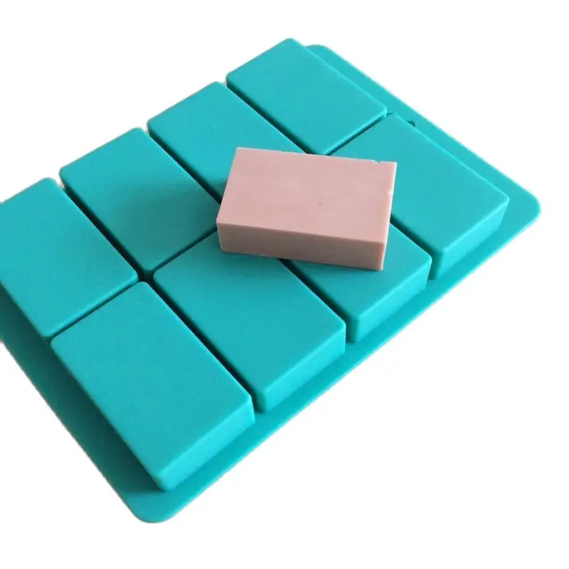 21.3*15.1*1.9cm  8-Cavity Plain Basic Rectangle Soap Mold Silicone Mould For Homemade Craft H032