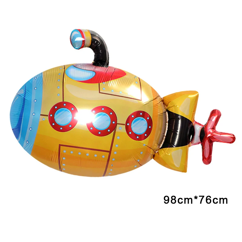 Submarine Balloon Diver Foil Balloon For Kids Boy Ocean Birthday Party Supplies Submarine Adventure Theme Party Decorations