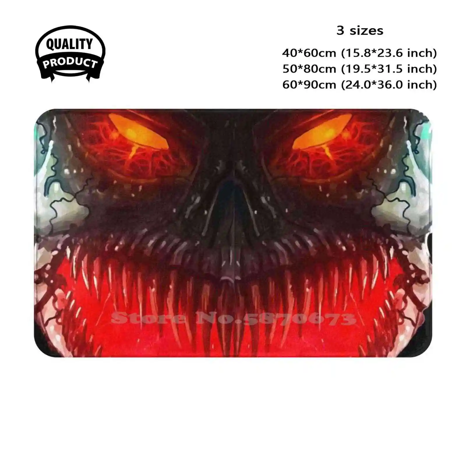 Let'S Smile Soft Cushion Home Carpet Door Mat Car Rug Moster Monster Demopn Demon Cool Scary Crawl Danger Awesome Maks Nature