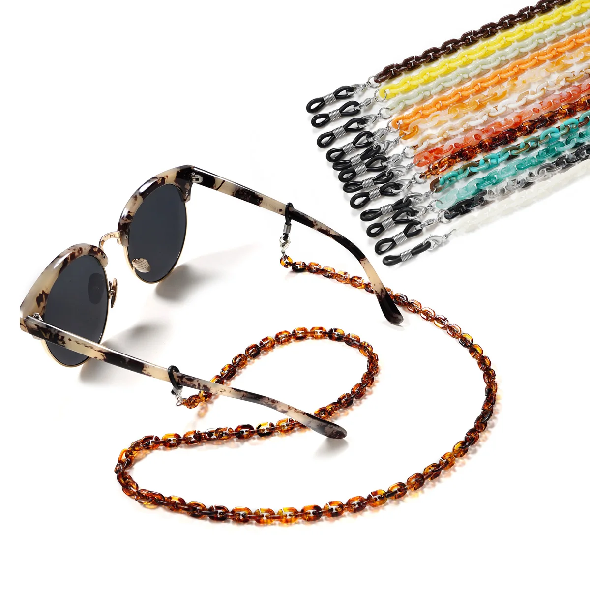 Leopard Acrylic Chain for Face Mask Necklace Glasses Chain Sunglasses Straps Mask Lanyards Women Men Neck Chains Holder