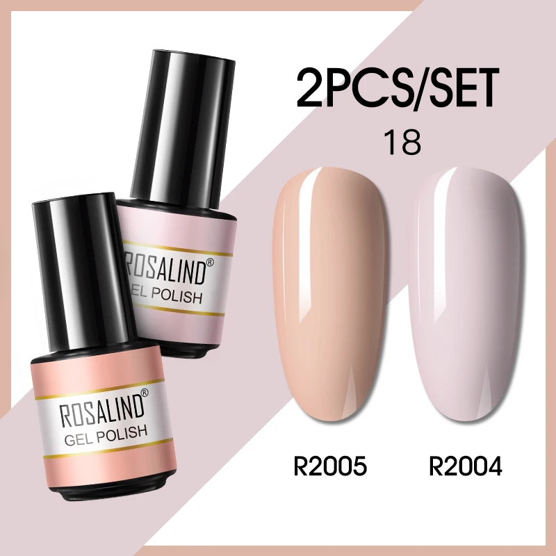 ROSALIND 2/4/6/12/24PCS Gel Vernis À Ongles Ensemble 80 Couleur Semi-Permanente Hybride Gel Vernis Base Top Coat Tremper Hors UV LED Pour L'art D'ongle