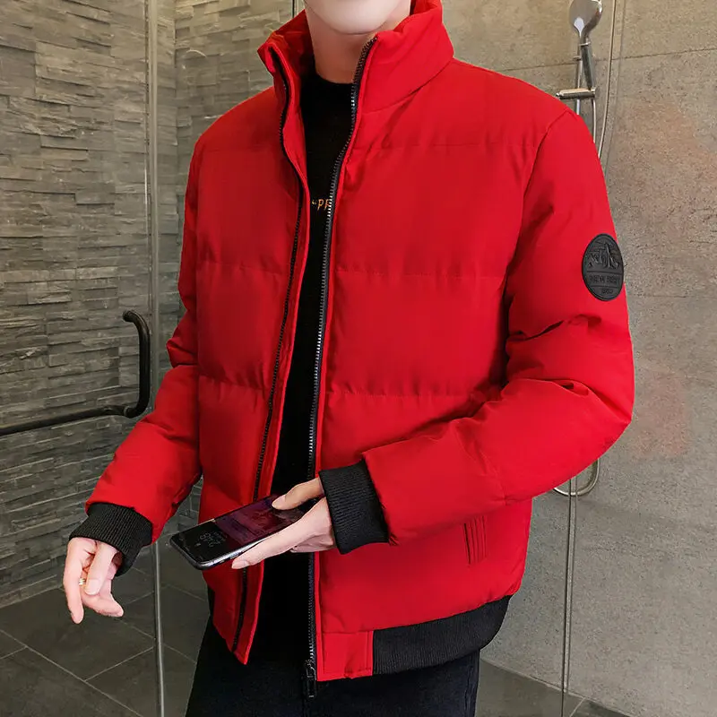 Brand Fashion Men Winter Jacket Stand Collar Designer Male Cotton Padded Coats Thick Warm Outerwear 4 Colors Plus Size M-7XL