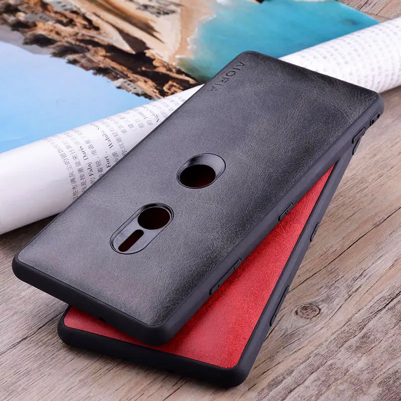 Case for sony xperia xz3 funda Luxury Vintage leather with soft cover for sony xperia xz3 case coque capa Business hoesje