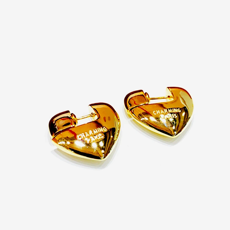 Top Quality Letter Heart Style Clip Earrings Vacuum Plating Gold Studs Earring For Women Fashion Name Jewelry