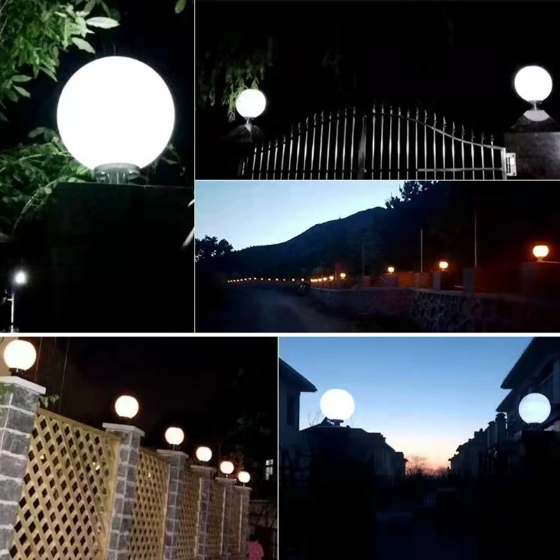 Imagem -06 - Led Bola Redonda de Solar Pós Lâmpada ao ar Livre à Prova Impermeável Água Solar Coluna Cabeça Luz para Jardim Villa Pilar Pátio do Hotel Aço Inoxidável