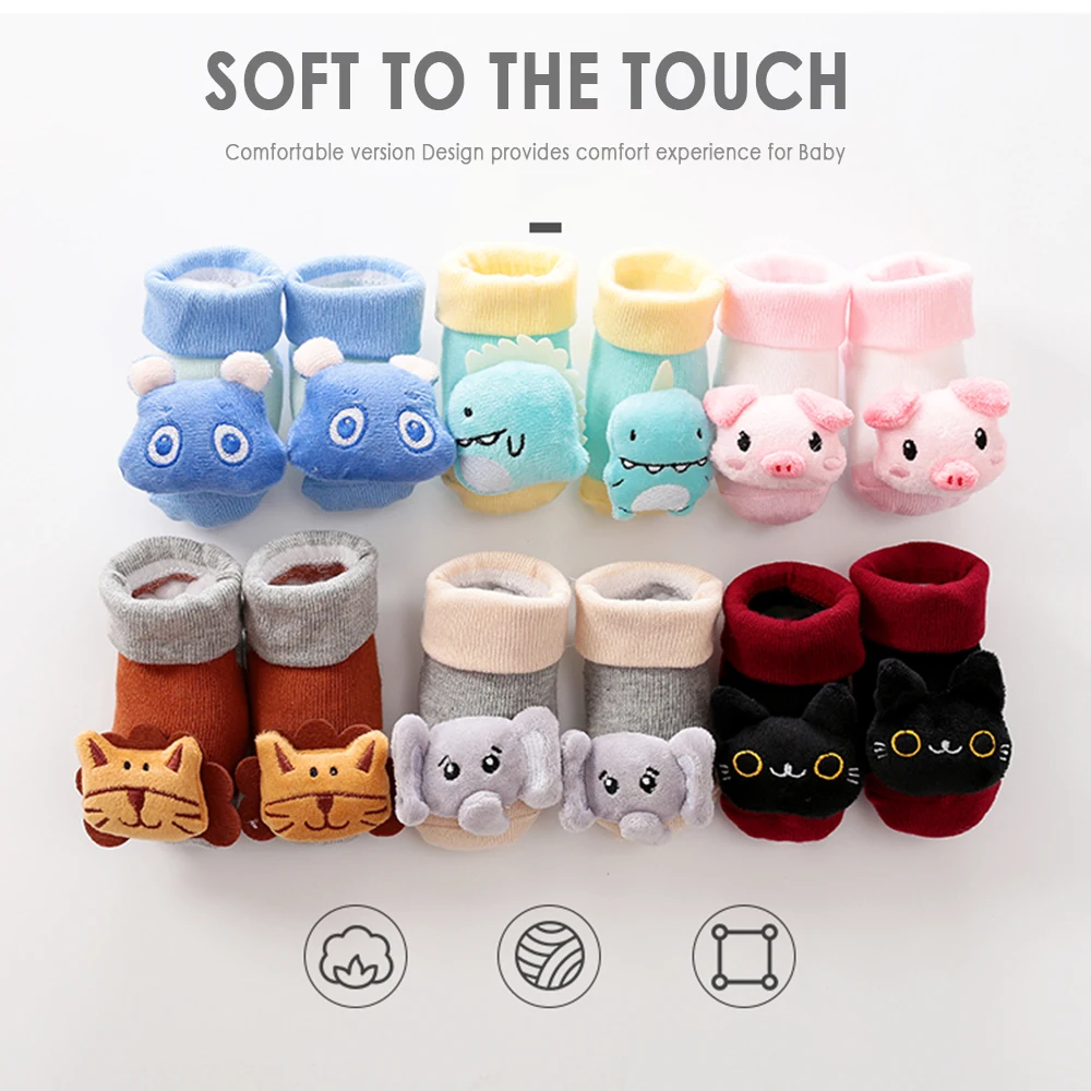 

Cartoon children's socks for autumn and winter new baby children's baby cute non-slip socks boys and girls baby warm boots