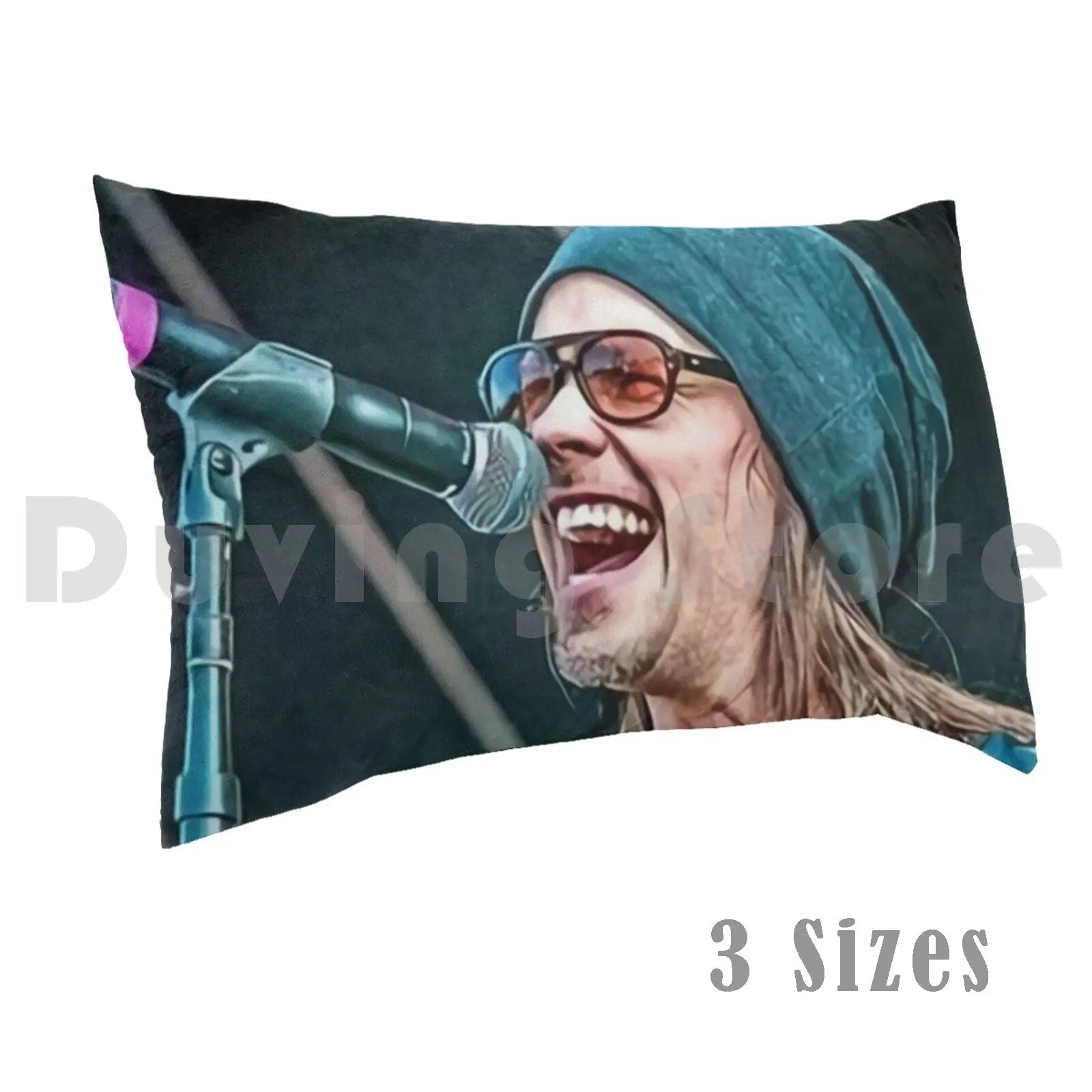 Funda de almohada Sing Kennedy impresa 50x75 música Forrest azul Myles rosa guapo sonido fresco guitarra los más grandes hombres