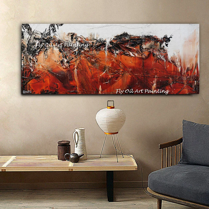 red colorful thick heavy Hand painted Large Size simple pure Oil Painting Canvas Paintings Art Wall Picture Decoration no frame